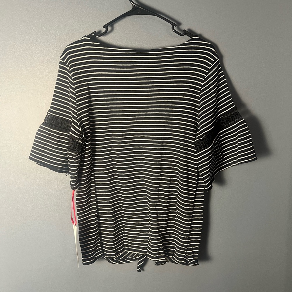 Ruby Rd Women’s Striped Tie-Front Top – Size M (New with Tags) - Picture 7 of 9